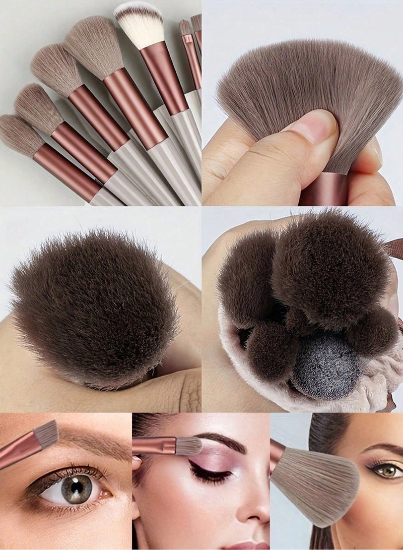 Shein Luxury Makeup Brush Set – 13 Professional Brushes with 5 Beauty Blenders for Powder, Eyeshadow & Contour Multicolour - Image 5