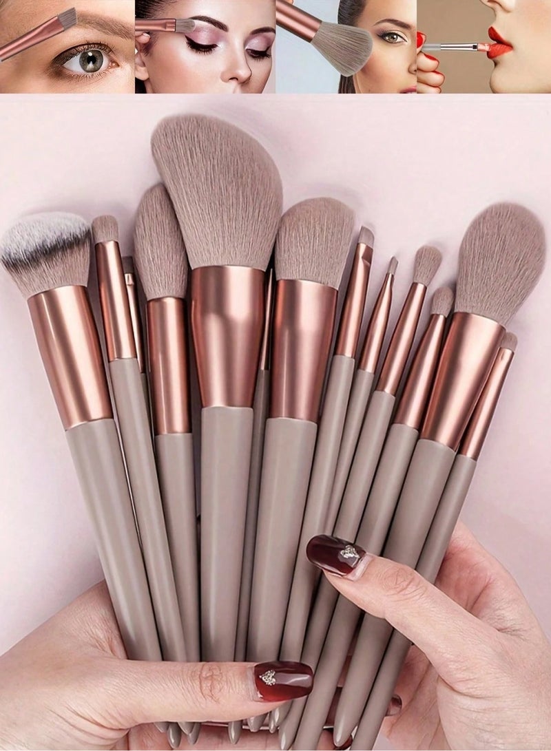 Shein Luxury Makeup Brush Set – 13 Professional Brushes with 5 Beauty Blenders for Powder, Eyeshadow & Contour Multicolour - Image 3