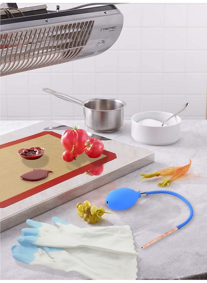 DUEBEL Non-Stick Silicone Baking Mat Set with PVC Gloves, Isomalt Tools, Pastry Isomalt Mat for Baker Confectioner- Mat 16.5”x 12” & Gloves 11.4”x 3.7” - Image 4