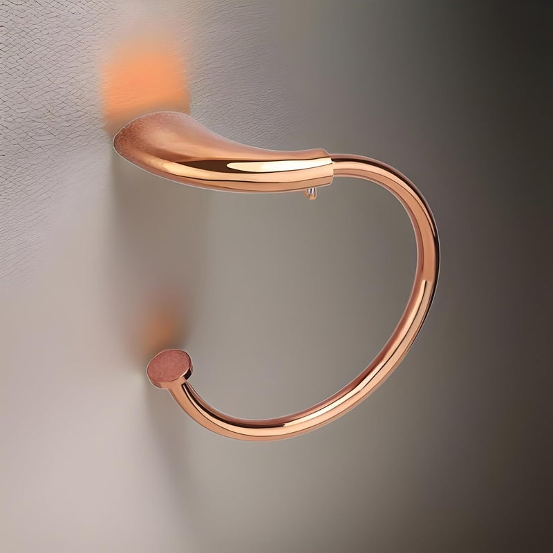 DONATO DONATO Droplet Rose Gold Towel Ring Holder Bathroom and Kitchen AntiRust Brass DA3062  - Image 2