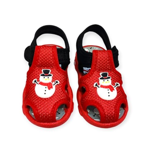 Coolz Kids Chu-Chu Sound Musical Sandals Coco-3 for Baby Boys and Girls Age 1-2 Years (Red-Black, UK Footwear Size System, Toddler, Age, Medium, 15 Months) - Image 2