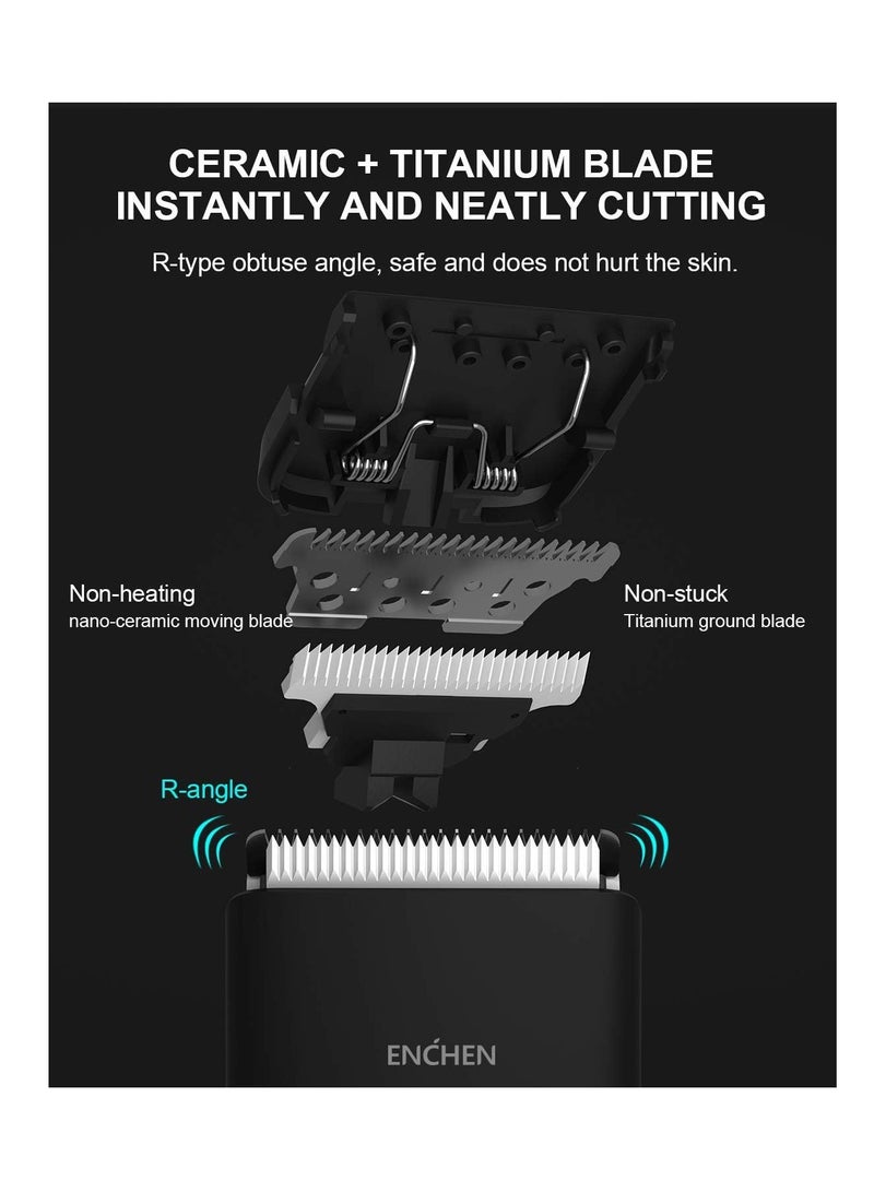 Enchen Hair Clippers Professional Cordless Hair Beard Trimmer All-in-one Hair Cutting Kit Electric Barber Clippers Rechargeable Haircut Machine Men Women Baby (Black) - Image 3