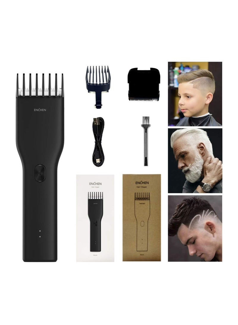Enchen Hair Clippers Professional Cordless Hair Beard Trimmer All-in-one Hair Cutting Kit Electric Barber Clippers Rechargeable Haircut Machine Men Women Baby (Black) - Image 1