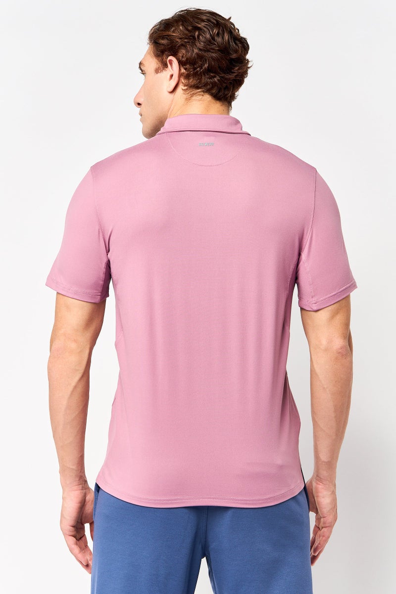 MOTION Men Sportswear Fit Short Sleeve Outdoor Cloud Polo Shirt, Old Pink - Image 4