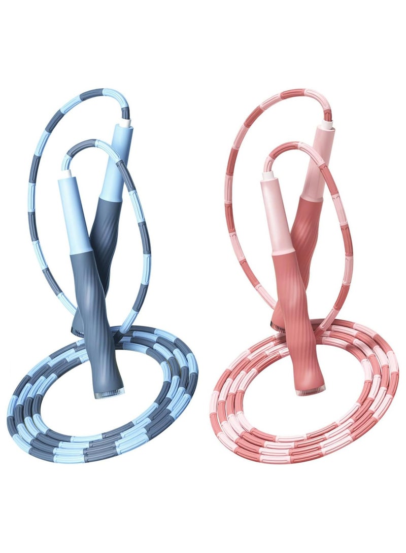 ماسكابوني لينة حبة حبل الطفر ، قابل للتعديل غير متشابكة حبل الطفر ، مع لينة المضادة للانزلاق مقبض ، 9.2 قدم الأطفال القفز على الحبل ، ومناسبة للرجال والنساء والأطفال اللياقة البدنية ، والتدريب ، 2 قطعة - Image 1