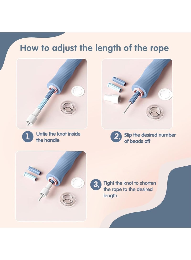 ماسكابوني لينة حبة حبل الطفر ، قابل للتعديل غير متشابكة حبل الطفر ، مع لينة المضادة للانزلاق مقبض ، 9.2 قدم الأطفال القفز على الحبل ، ومناسبة للرجال والنساء والأطفال اللياقة البدنية ، والتدريب ، 2 قطعة - Image 4