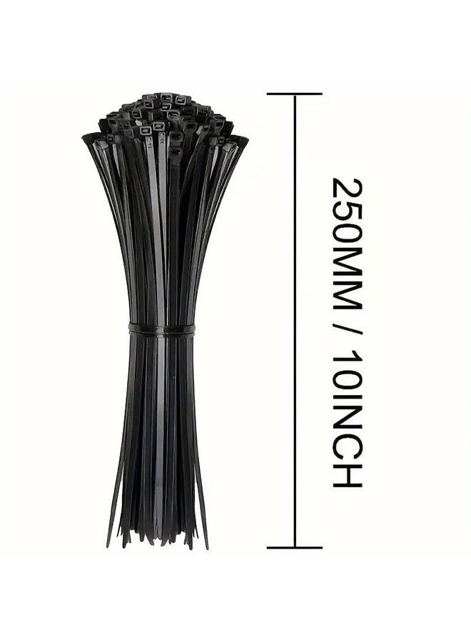 Nylon cable tie, Cable Zip Ties Plastic Wire, Easy to use, high temperature resistant High tensile strength Ties for Home,Office,Garden,Workshop. （Black, 100 pieces） - Image 2