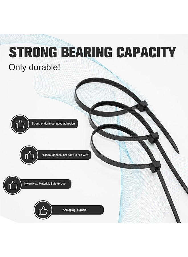 Nylon cable tie, Cable Zip Ties Plastic Wire, Easy to use, high temperature resistant High tensile strength Ties for Home,Office,Garden,Workshop. （Black, 100 pieces） - Image 3