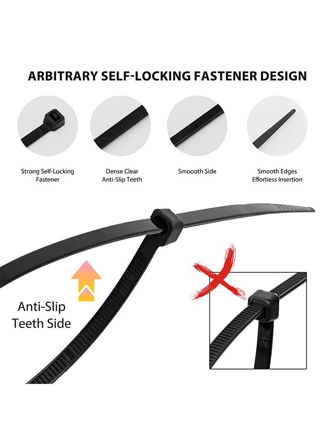 Nylon cable tie, Cable Zip Ties Plastic Wire, Easy to use, high temperature resistant High tensile strength Ties for Home,Office,Garden,Workshop. （Black, 100 pieces） - Image 4