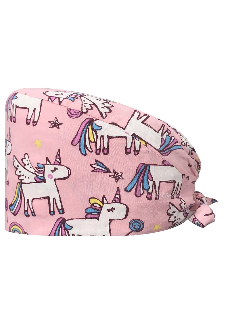 KUYING Nurse Hat With Small Fresh And Cute Pattern Medical Work Hat