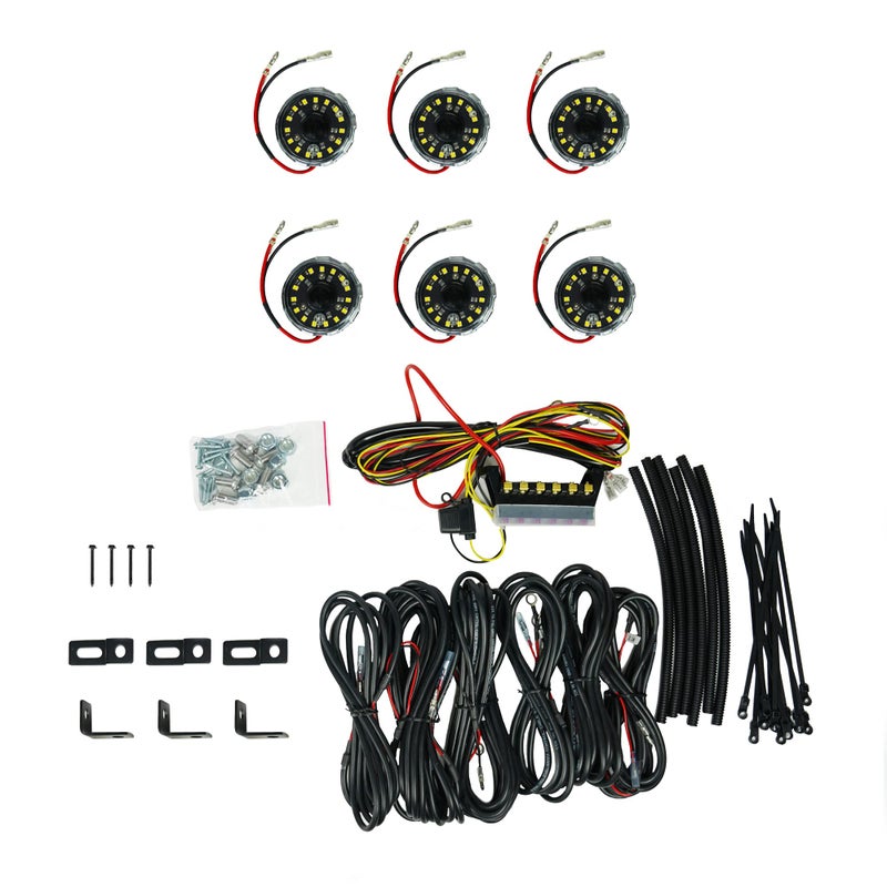 نظام إضاءة الصخور KC HiLiTES Cyclone V2 LED 6 أضواء 5 واط شعاع فيضان واضح
