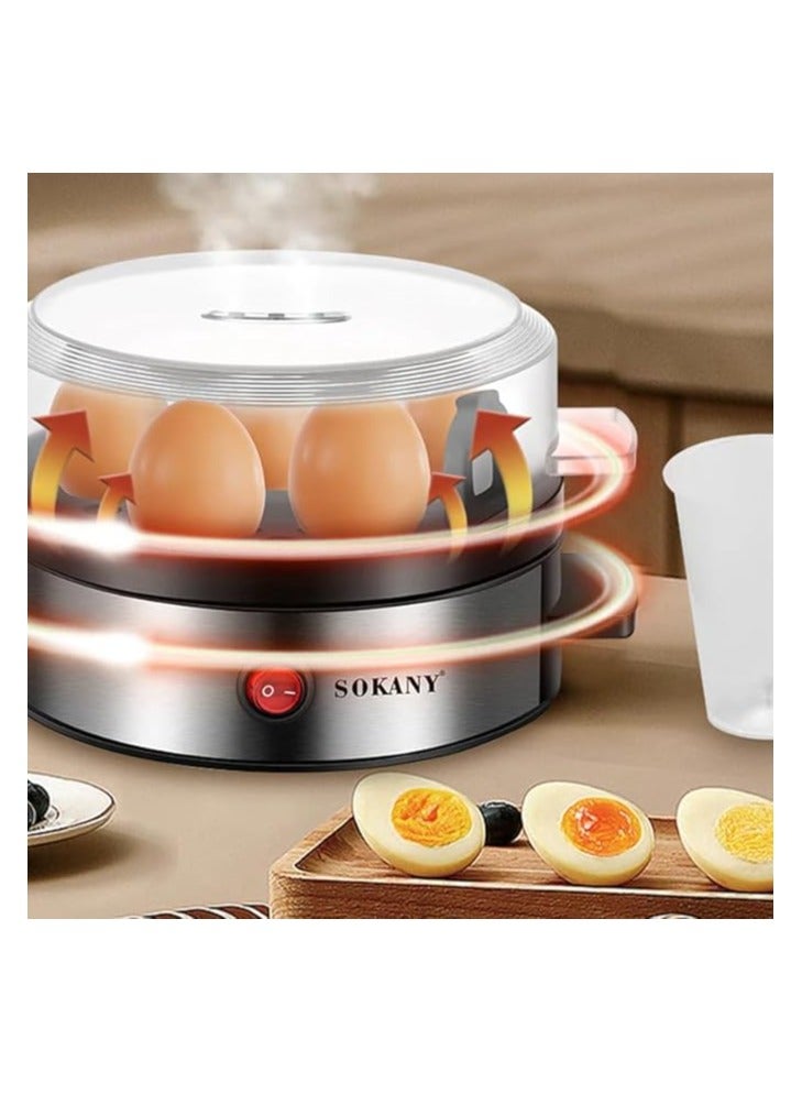 سوكاني غلاية بيض كهربائية محمولة من سوكاني، مصنوعة من الفولاذ المقاوم للصدأ، بقوة ٣٦٠ واط - SK-07066 (فضي، ٧ بيضات) - Image 4