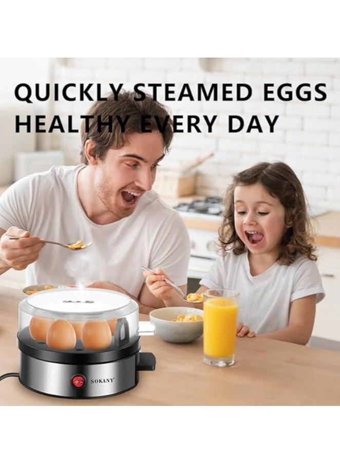 سوكاني غلاية بيض كهربائية محمولة من سوكاني، مصنوعة من الفولاذ المقاوم للصدأ، بقوة ٣٦٠ واط - SK-07066 (فضي، ٧ بيضات) - Image 5