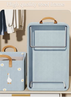 DUNISO 3 Pieces Fabric Closet Storage Organizer Set Foldable Clothes Boxes Large Capacity Wardrobe Stackable Closet Drawer with Handle for Leggings Stockings Socks Underwear  - Image 4