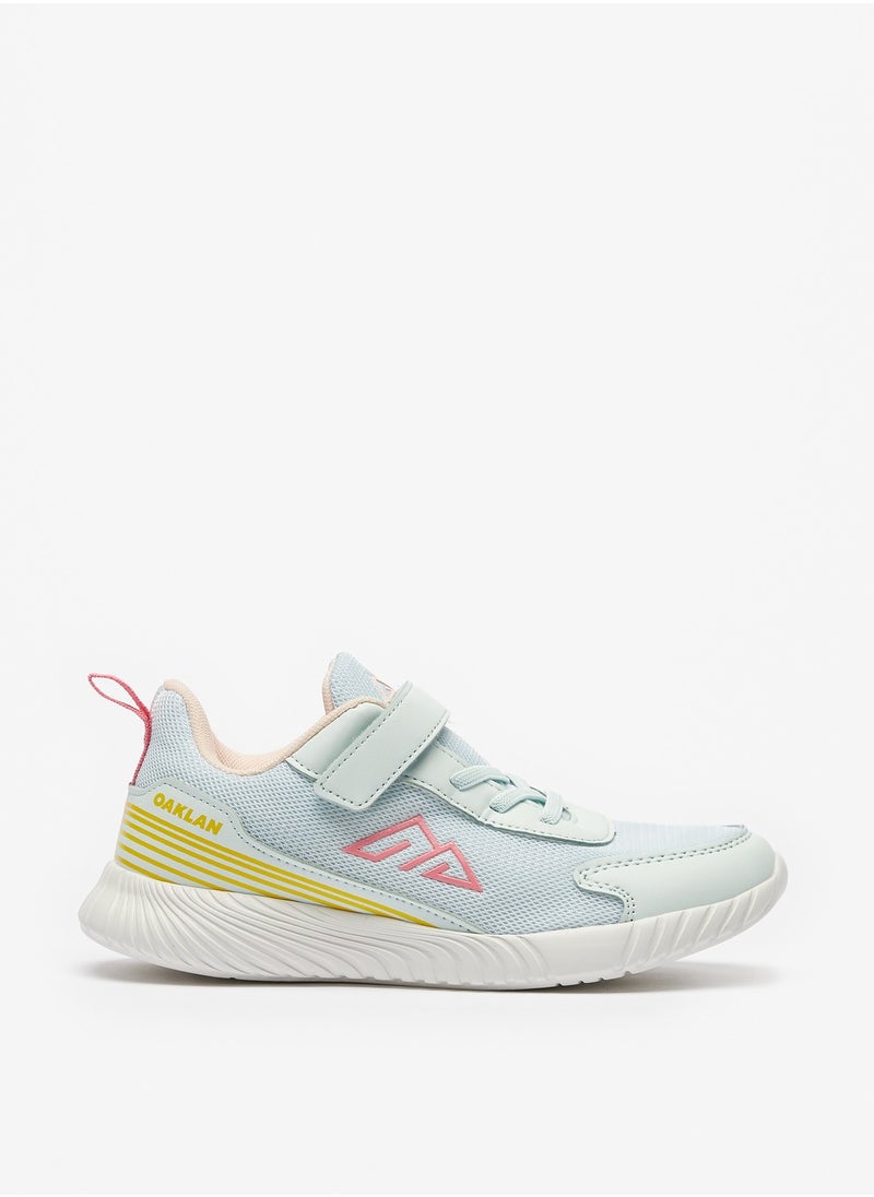 Oaklan by Shoexpress - Girls Logo Print Sports Shoes with Hook and Loop Closure - Image 1