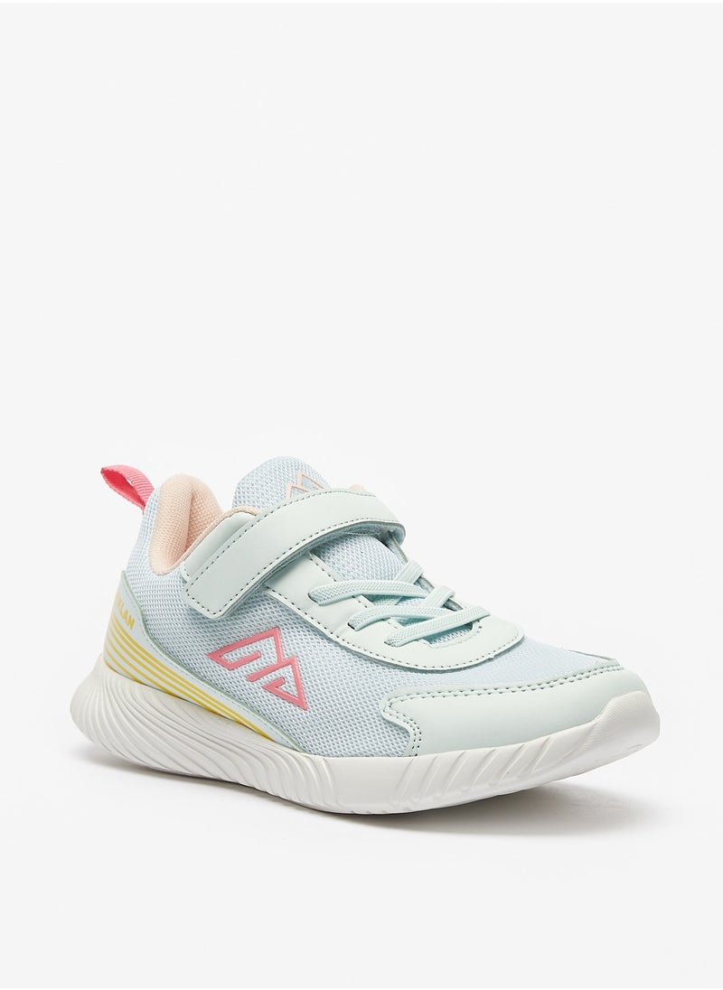 Oaklan by Shoexpress - Girls Logo Print Sports Shoes with Hook and Loop Closure - Image 1