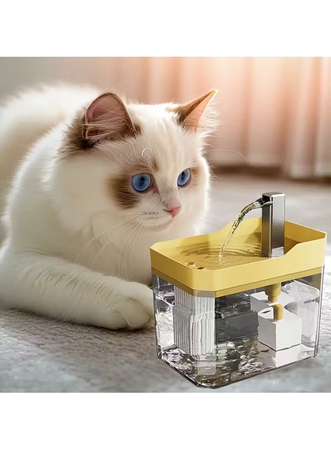 بيوينتي جديد 1.5L / 50oz كبيرة القدرة الحيوانات الأليفة موزع المياه ، القطة والحيوانات الأليفة موزع المياه / لعبة الحيوانات الأليفة ، USB Powered ، خالية من البطارية ، تشغيل هادئ / آمن وموثوق به / إمدادات المياه الدورية التلقائية ، هدايا العطلة المثالية ، الهدية المثالية لأصحاب الحيوانات الأليفة - Image 1