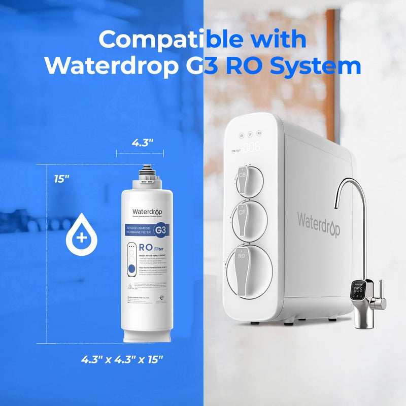Waterdrop G3-N2RO Filter, Replacement for Waterdrop G3-W 400 GPD Reverse Osmosis System, Reduce PFAS, 2-year Lifetime - Image 2