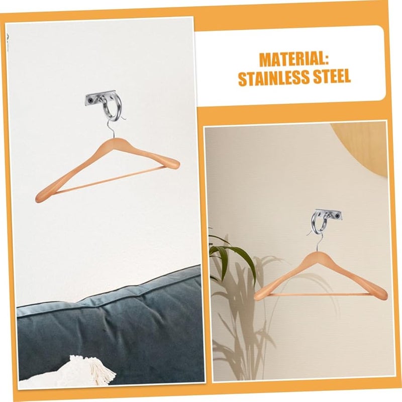 Heavy Duty Stainless Steel Ceiling Hooks With Mounting Plate For Hanging Plants Bird Feeders Wind Chimes - Image 4