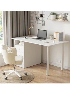 fashionhome Modern Design Computer Desk Simple Rectangular Writing Study Table with Storage Drawers Workstation Table for Bedroom Home Office 120x48x73 cm  - Image 5