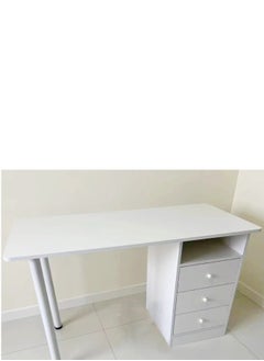 fashionhome Modern Design Computer Desk Simple Rectangular Writing Study Table with Storage Drawers Workstation Table for Bedroom Home Office 120x48x73 cm  - Image 4