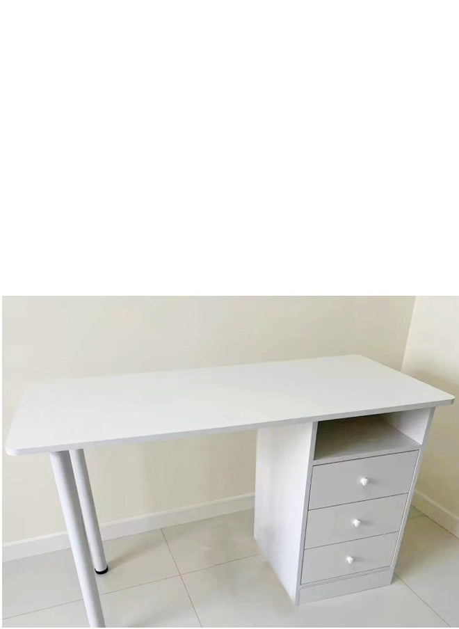 fashionhome - Modern Design Computer Desk Simple Rectangular Writing Study Table with Storage Drawers Workstation Table for Bedroom Home Office 120x48x73 cm - Image 1