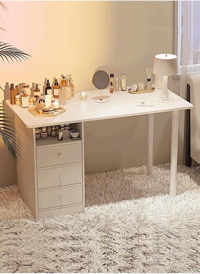 fashionhome - Modern Design Computer Desk Simple Rectangular Writing Study Table with Storage Drawers Workstation Table for Bedroom Home Office 120x48x73 cm - Image 1