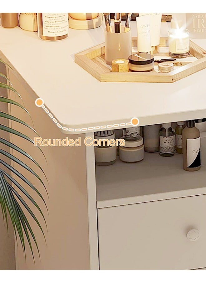 fashionhome - Modern Design Computer Desk Simple Rectangular Writing Study Table with Storage Drawers Workstation Table for Bedroom Home Office 120x48x73 cm - Image 1