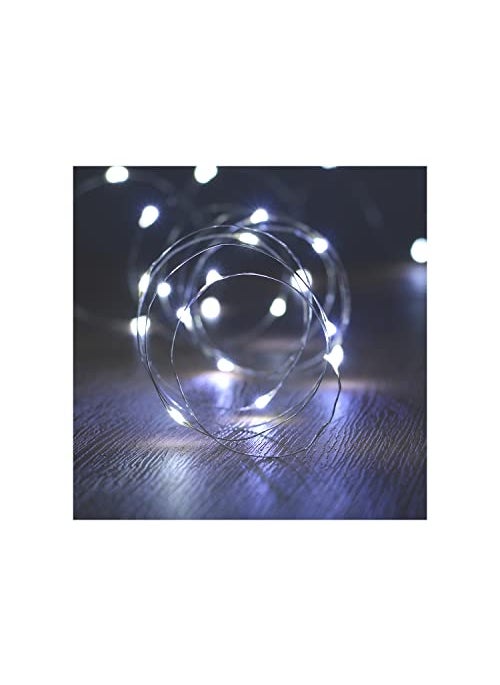 XINKAITE XINKAITE 30 Micro LEDs on 10Feet3M Fairy Silver Wire Battery Operated String Lights for Wedding Party Christmas Table Decorations Cold White 