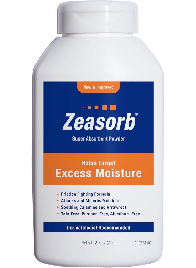 Zeasorb بودرة زيازورب للتحكم في الرطوبة الزائدة، سوبر ماص للقدم والجسم - Image 1
