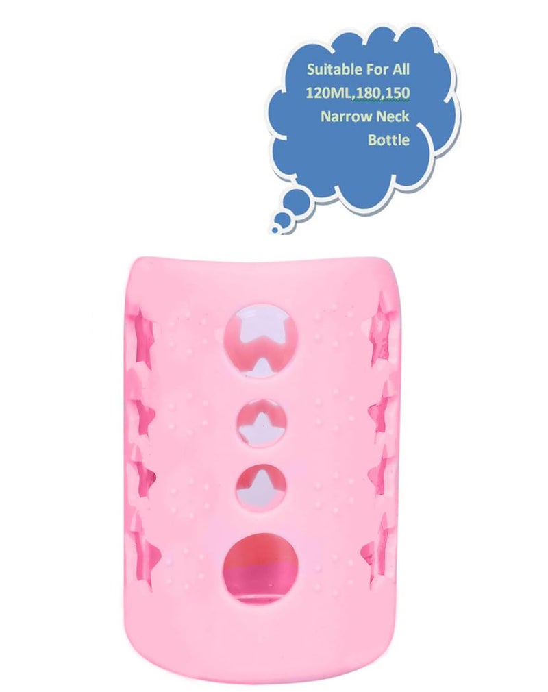 Alya The Cheeky Kidzz Anti-Slip Baby Feeding Bottle Heat Insulating Silicone Warmer Sleeve Holder Protection Slim Neck Bottles 4oz 5oz Feeder Cover for Newborns/Infants/Babies (Design 2002) - Image 3