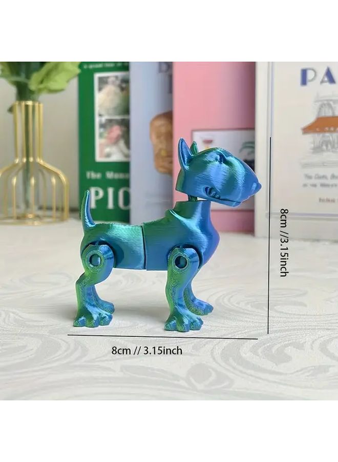 Blue Bull Terrier Figurine With Iridescent Finish Durable Plastic Indoor Outdoor Decor Unique Gift - Image 3