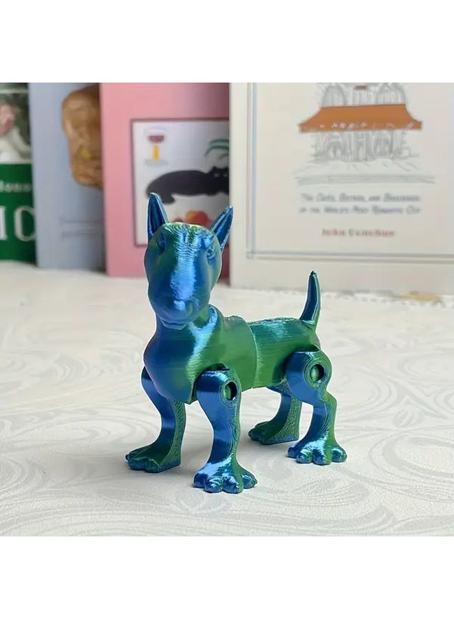 Blue Bull Terrier Figurine With Iridescent Finish Durable Plastic Indoor Outdoor Decor Unique Gift - Image 4