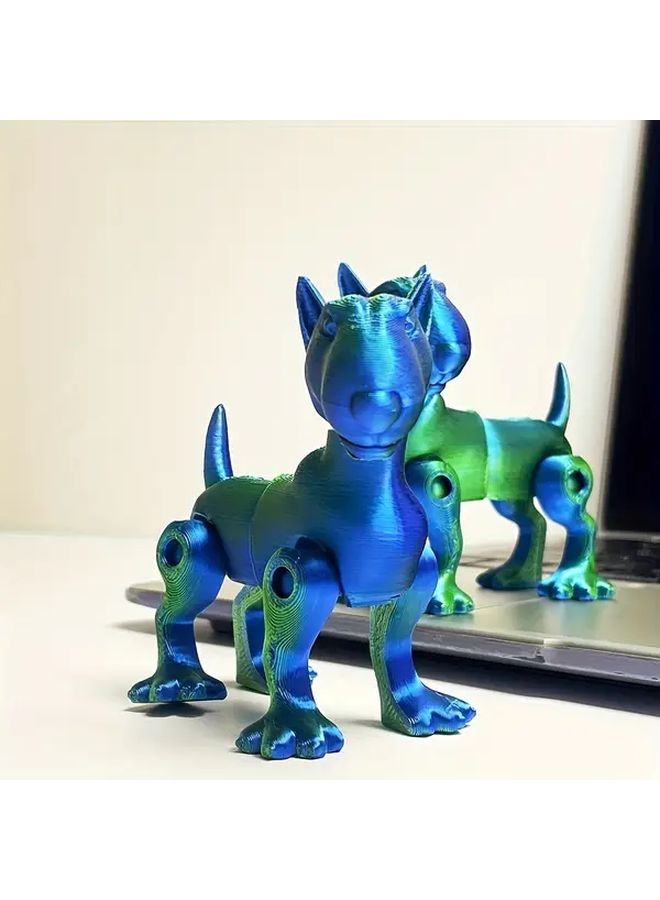 Blue Bull Terrier Figurine With Iridescent Finish Durable Plastic Indoor Outdoor Decor Unique Gift - Image 2