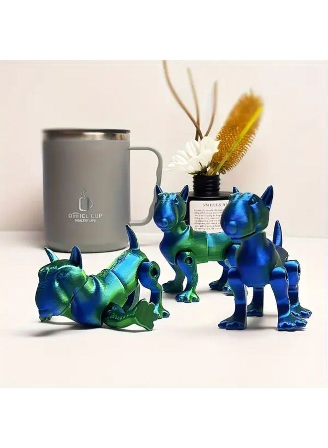 Blue Bull Terrier Figurine With Iridescent Finish Durable Plastic Indoor Outdoor Decor Unique Gift - Image 5