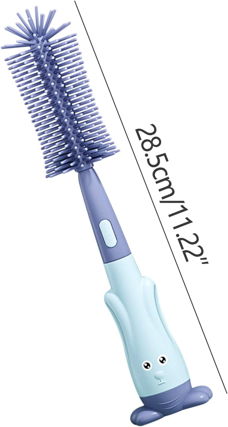 comfrt 3-in-1 Baby Bottle Brush Silicone Rotary Bottle Washing Brush Straw Brush Pacifier Brush Set Water Cup Cleaning Brush - Image 3