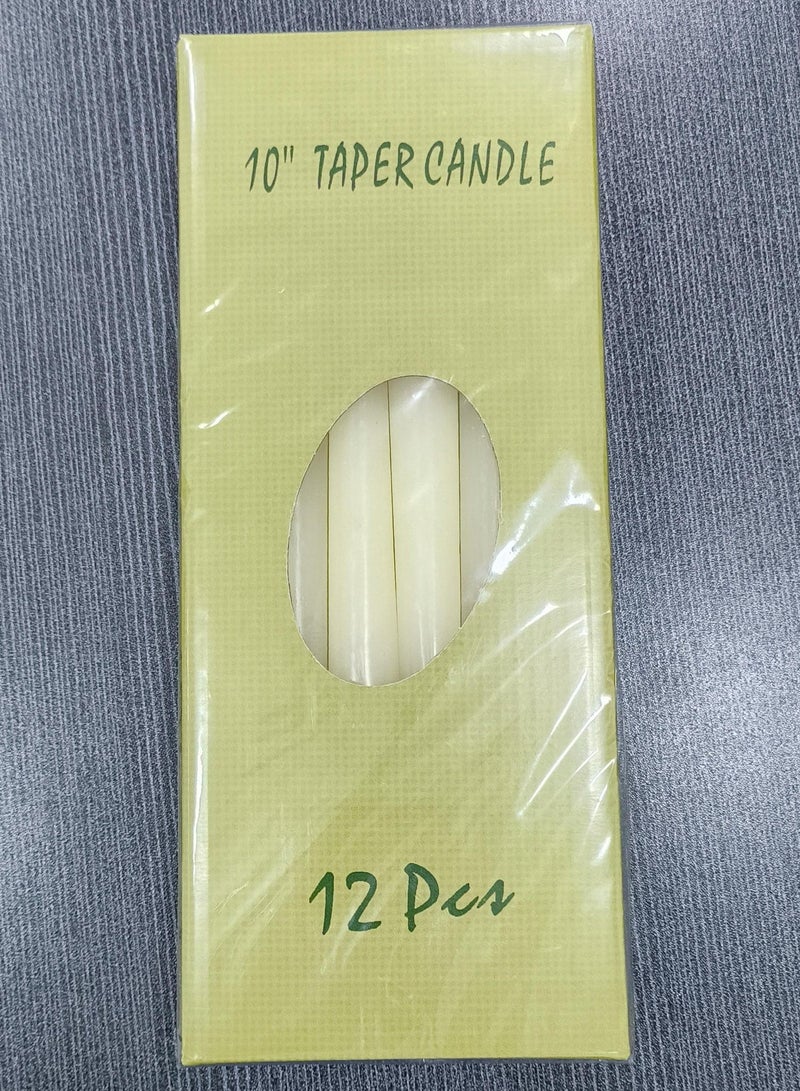 Ivory Glow Taper Candle Collection - 10" (12 Pack) - Image 3