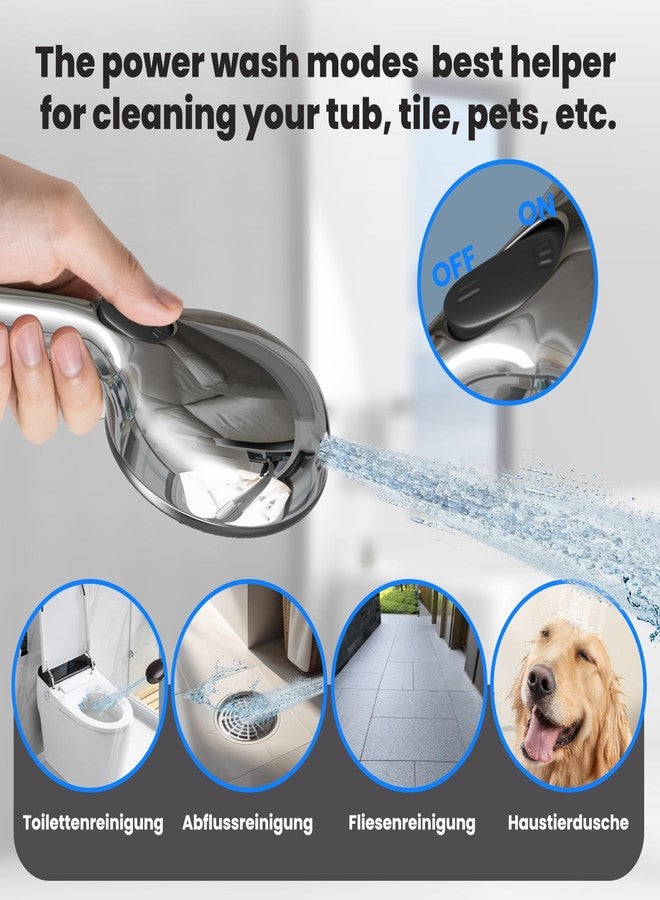 xianshengle Shower Head with Handheld, Shower Heads High Pressure, Shower Head with Filter-Hand Held Showerhead Set,7 Modes Filtered Showerhead with 59″Replacement Hose/Bracket/Filters (Chrome) - Image 5