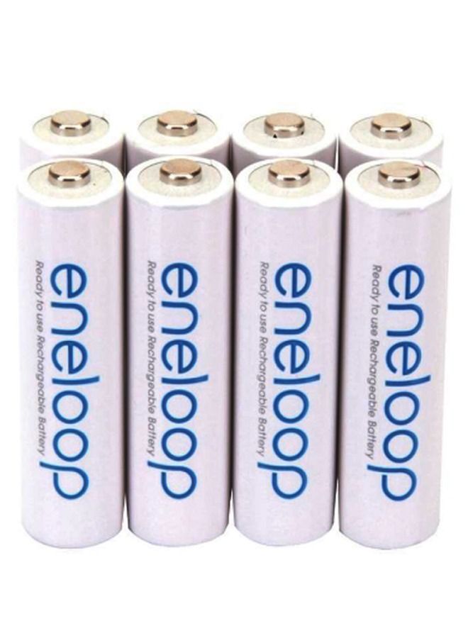 Panasonic Pack of 8 AA Rechargeable Batteries White - Image 1