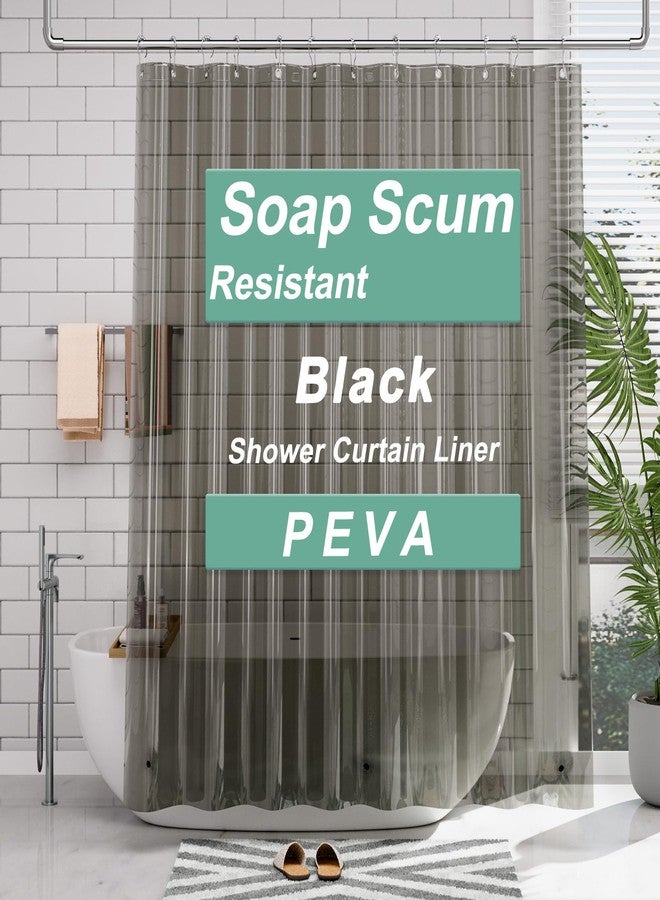 AmazerBath Extra Long Shower Curtain Liner, Clear Black Shower Liner 84 Inches Long, 72x84 Plastic Shower Curtain Liners, Cute Tall Shower Liner, PEVA Bathroom Shower Curtain Liners & 3 Magnets - Image 1