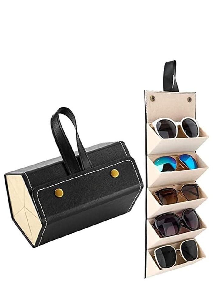 Arabest - Sunglasses Storage Case, Multi Slot Travel Sunglasses Case, Travel Eyeglasses Case Storage 5 Slots, Foldable Eyeglasses Frame Case, Women's Men's Eyeglasses Display Case - Image 1