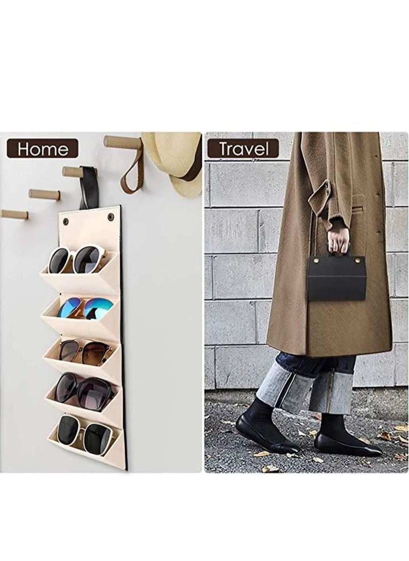 Arabest - Sunglasses Storage Case, Multi Slot Travel Sunglasses Case, Travel Eyeglasses Case Storage 5 Slots, Foldable Eyeglasses Frame Case, Women's Men's Eyeglasses Display Case - Image 1