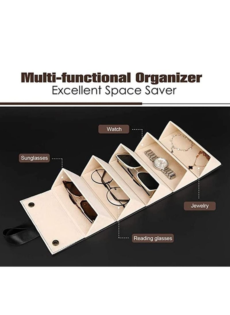 Arabest - Sunglasses Storage Case, Multi Slot Travel Sunglasses Case, Travel Eyeglasses Case Storage 5 Slots, Foldable Eyeglasses Frame Case, Women's Men's Eyeglasses Display Case - Image 1