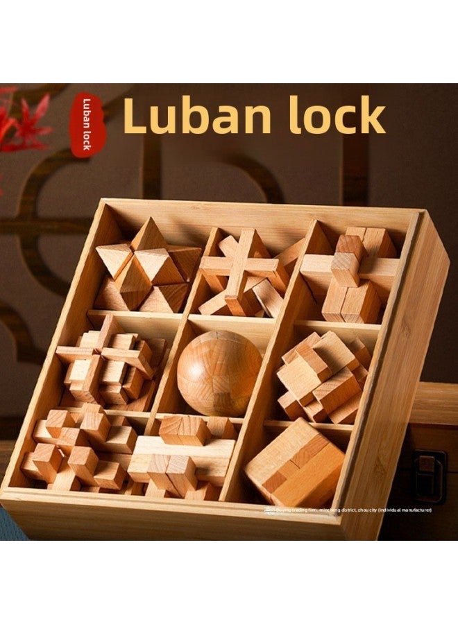 Loquat Luban Lock Kongming Lock Full Set Of Children's Assembled Toys Adult Intelligence Mortise And Tenon Building Blocks Difficulty 8-12 Years Old-Color:【six-piece Set Of Four】 Recommended Package For Ju - Image 2