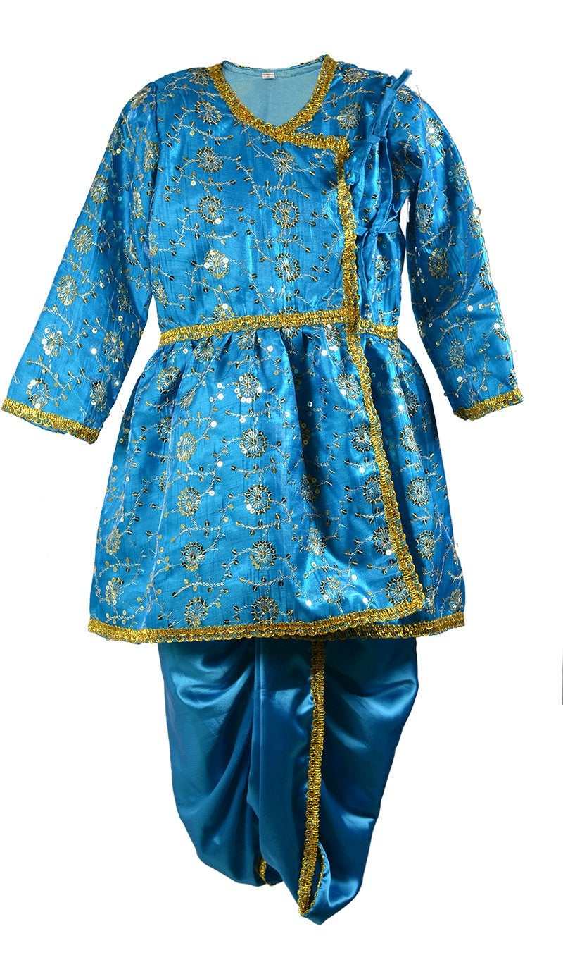 Pakhi Feather Little Krishna Themed Krishna Costume Set With Accessories (9 - 12 Months, Turquoise Blue) - Image 2