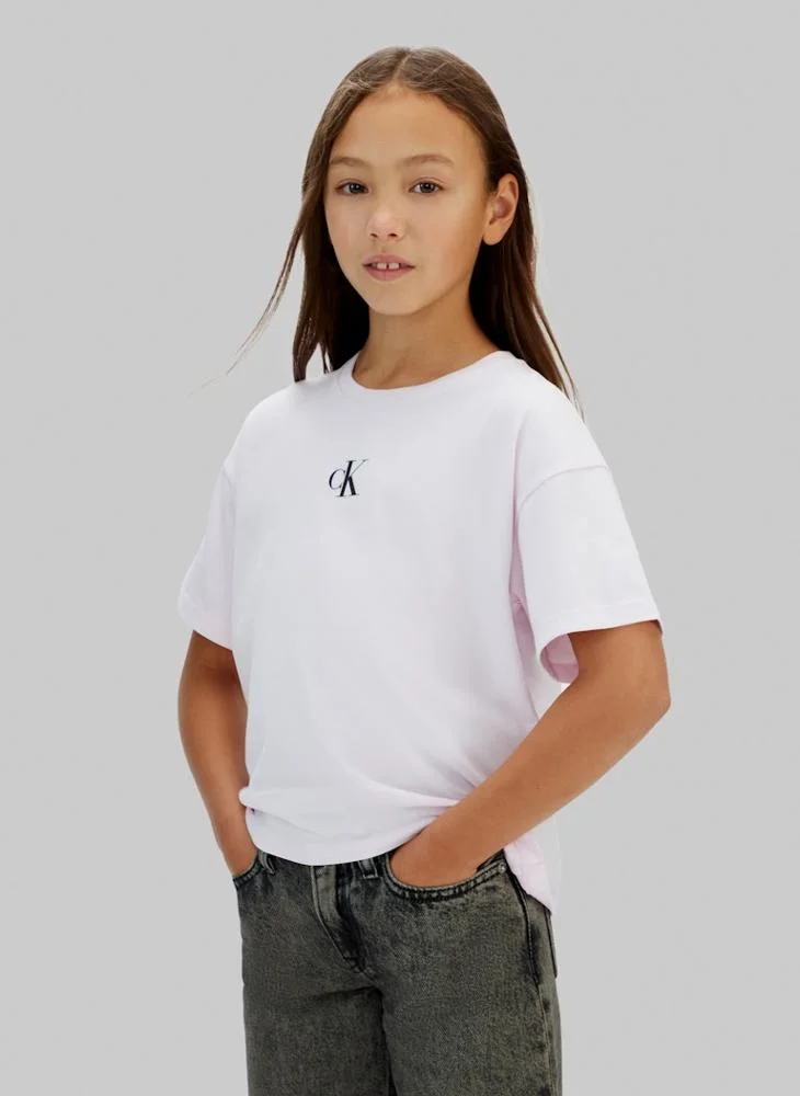 Calvin Klein Jeans Youth logo Crew Neck T-Shirt