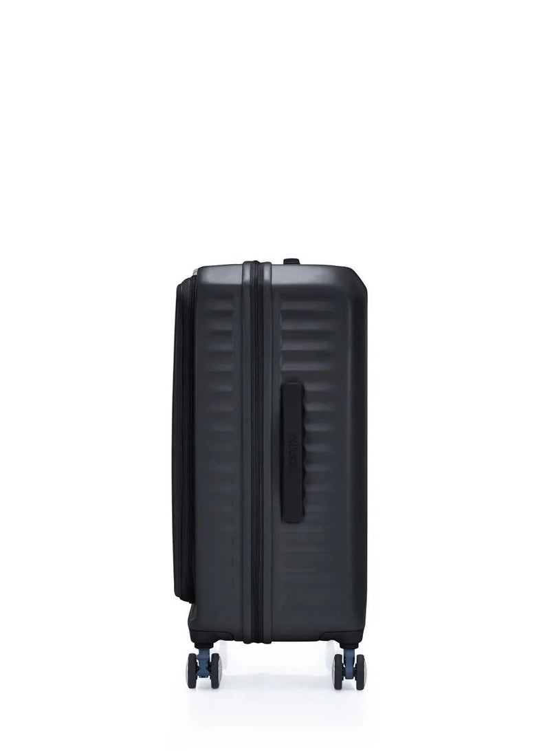 AMERICAN TOURISTER Frontec Suitcase, Check-In Size 68 cm / 25 inch, 4 Spinner Wheels, Hard Top, Polycarbonate, Black|Expandable|Book Opening|2-in-1 Optimov™ + STEPause™ Shock Absorbing Wheels|TSA 008 Lock|DuoSaf™ Security Zipper - 3 Years International Warranty - Image 4