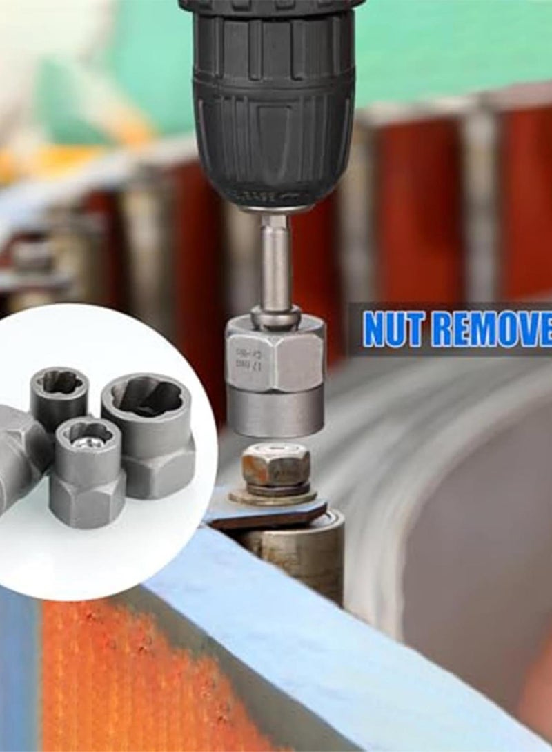 GGOOT Broken Bolt Extractor, Damaged Bolt Remover, Stripped Screw Extractor Nut Removal Drill Bit Tool for Easy Out Remove Rusted Damaged Hardware - Image 3