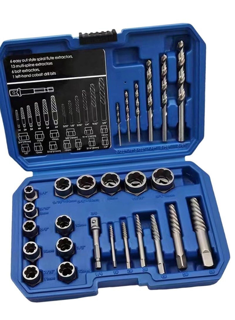 GGOOT Broken Bolt Extractor, Damaged Bolt Remover, Stripped Screw Extractor Nut Removal Drill Bit Tool for Easy Out Remove Rusted Damaged Hardware - Image 1