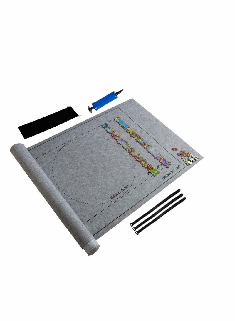 Puzzle Roll Jigsaw Storage Felt Mat, Mat Store For Up to 1500 Pieces Puzzles Travel bag - Image 1